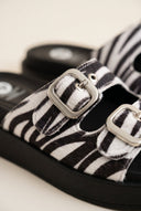 TFP - Flatform Sandals Animal Print Buckle - Zebra Pony