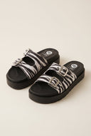 TFP - Flatform Sandals Animal Print Buckle - Zebra Pony