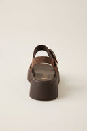 IRIS - Flatform Sandals Ankle Strap - Brown Suede