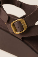 TFP - Flatform Sandals Ankle Strap - Brown Suede