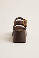 TFP - Flatform Sandals Ankle Strap - Brown Suede