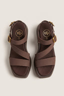 TFP - Flatform Sandals Ankle Strap - Brown Suede