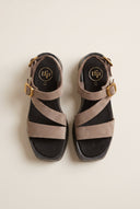TFP - Flatform Sandals Ankle Strap - Stone Suede