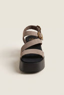 TFP - Flatform Sandals Ankle Strap - Stone Suede