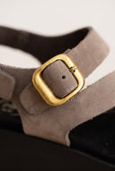 TFP - Flatform Sandals Ankle Strap - Stone Suede