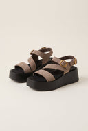 TFP - Flatform Sandals Ankle Strap - Stone Suede