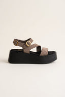TFP - Flatform Sandals Ankle Strap - Stone Suede
