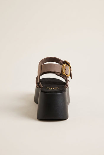 TFP - Flatform Sandals Ankle Strap - Stone Suede