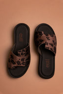 Estil - Flatform Sandals Asymmetrical Strap - Leopard
