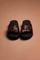 Estil - Flatform Sandals Asymmetrical Strap - Leopard