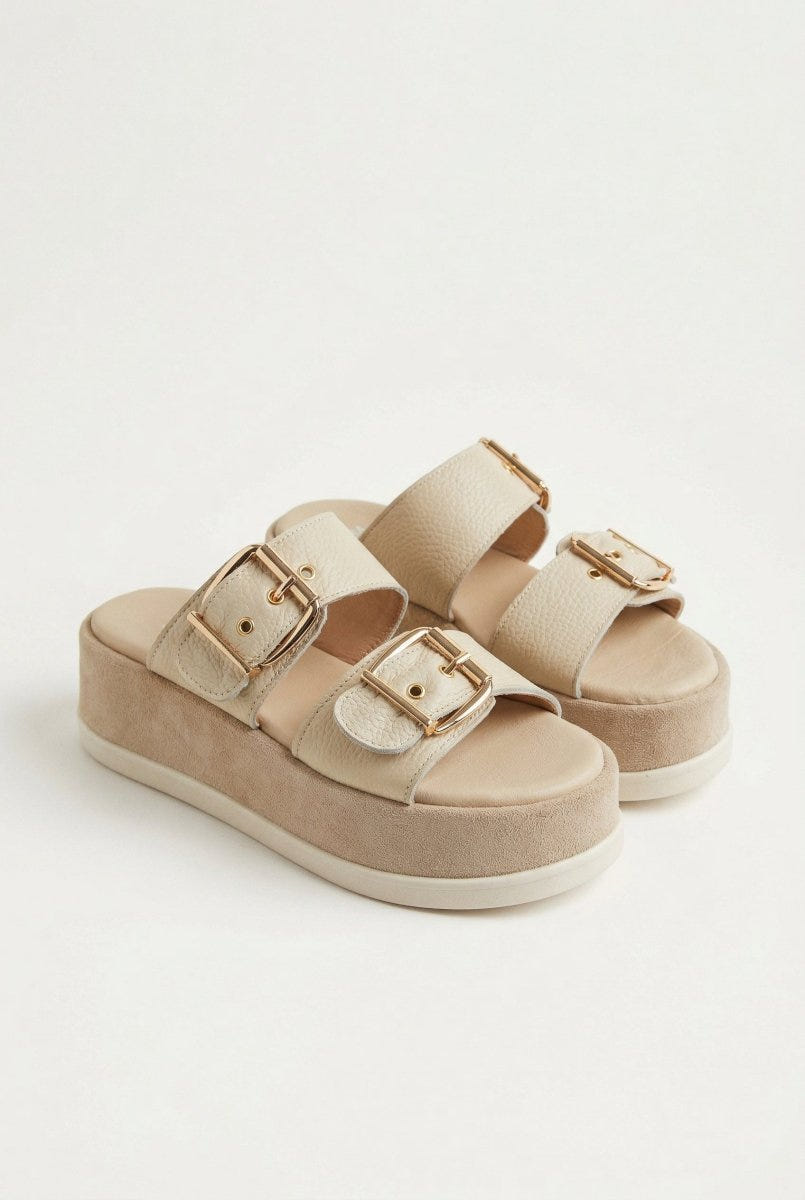 Mariella Fabiani - Flatform Sandals - Beige Matte