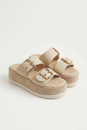 Mariella Fabiani - Flatform Sandals - Beige Matte