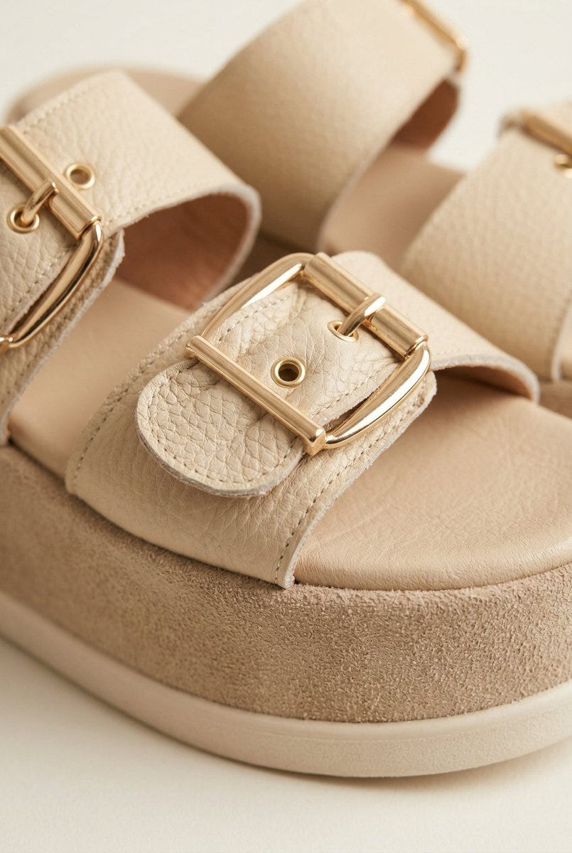 Mariella Fabiani - Flatform Sandals - Beige Matte