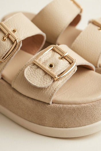 Mariella Fabiani - Flatform Sandals - Beige Matte