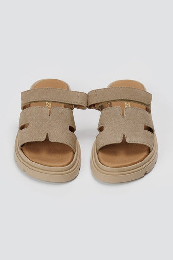 RAGAZZA - Flatform Sandals - Beige Suede