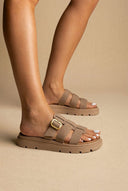 RAGAZZA - Flatform Sandals - Beige Suede