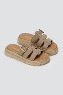 RAGAZZA - Flatform Sandals - Beige Suede