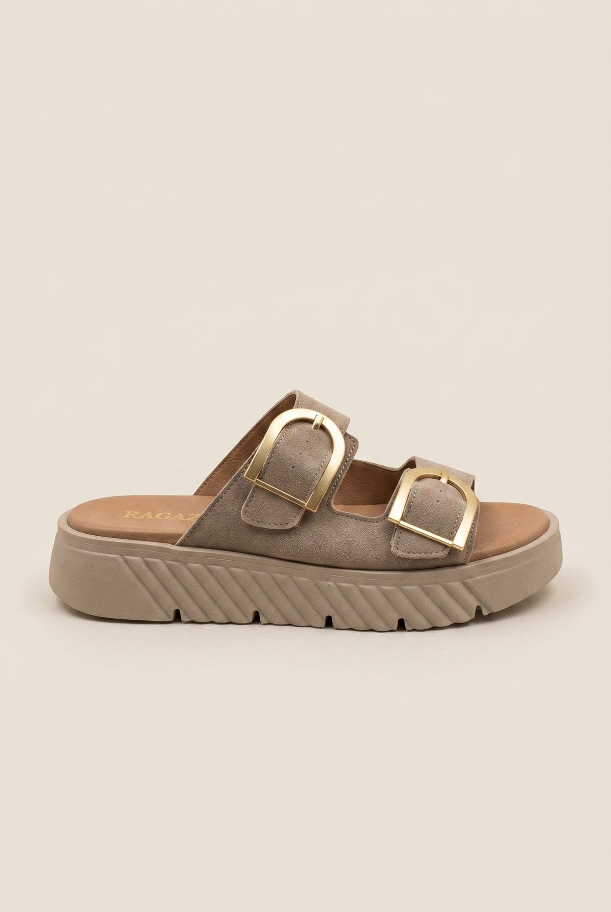 RAGAZZA - Flatform Sandals - Beige Suede