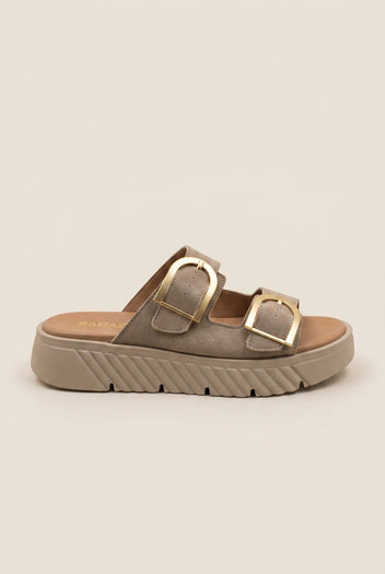 RAGAZZA - Flatform Sandals - Beige Suede