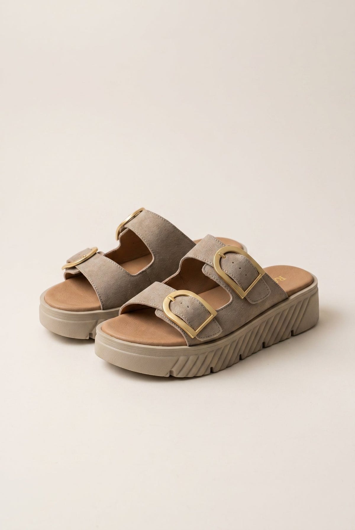 RAGAZZA - Flatform Sandals - Beige Suede