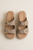 RAGAZZA - Flatform Sandals - Beige Suede