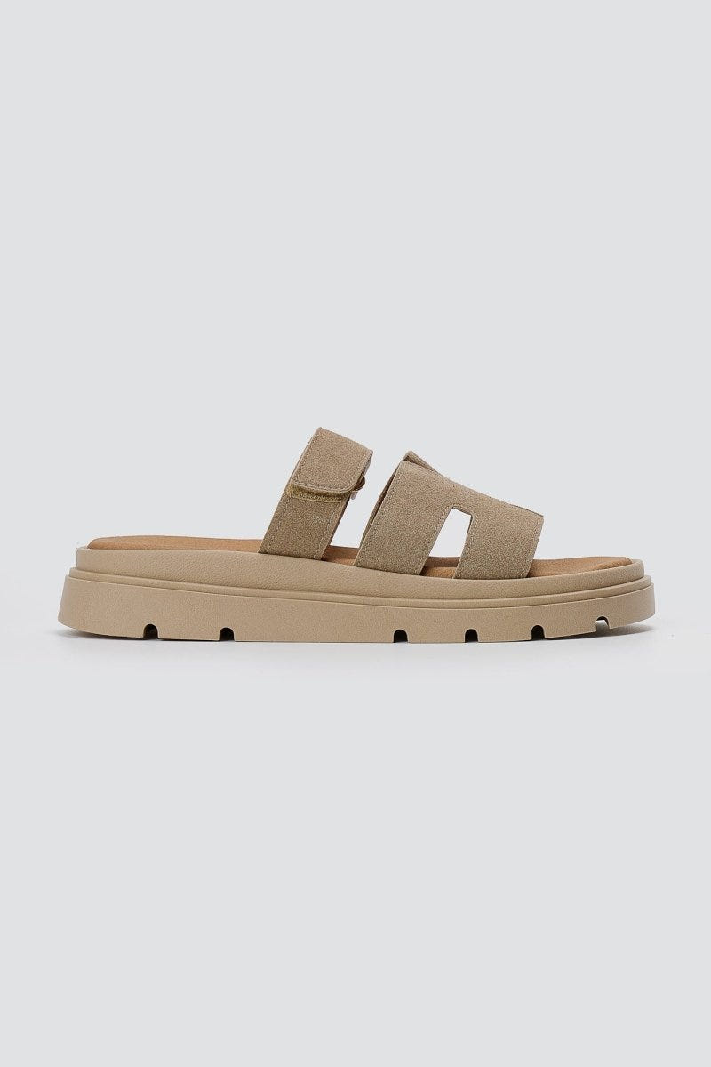 RAGAZZA - Flatform Sandals - Beige Suede