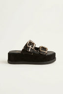 Mariella Fabiani - Flatform Sandals - Black Cow Pony