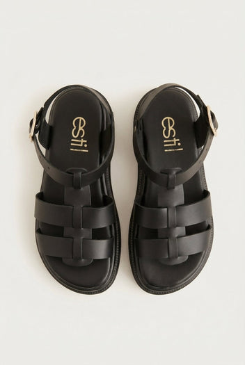 Estil - Flatform Sandals - Black Matte