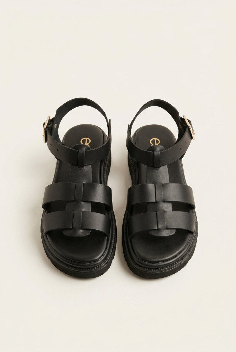 Estil - Flatform Sandals - Black Matte