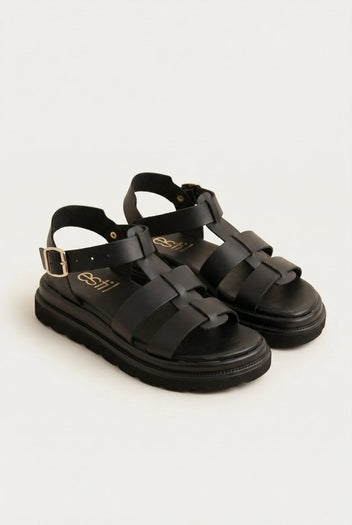 Estil - Flatform Sandals - Black Matte