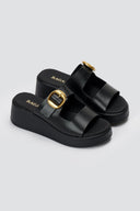 RAGAZZA - Flatform Sandals - Black Matte