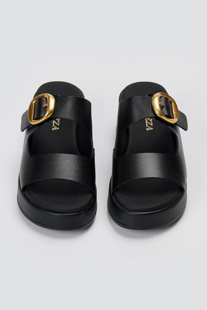 RAGAZZA - Flatform Sandals - Black Matte