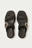 Mariella Fabiani - Flatform Sandals - Black Raffia