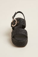 Mariella Fabiani - Flatform Sandals - Black Raffia