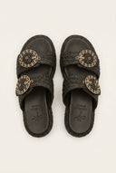 Mariella Fabiani - Flatform Sandals - Black Raffia