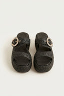 Mariella Fabiani - Flatform Sandals - Black Raffia