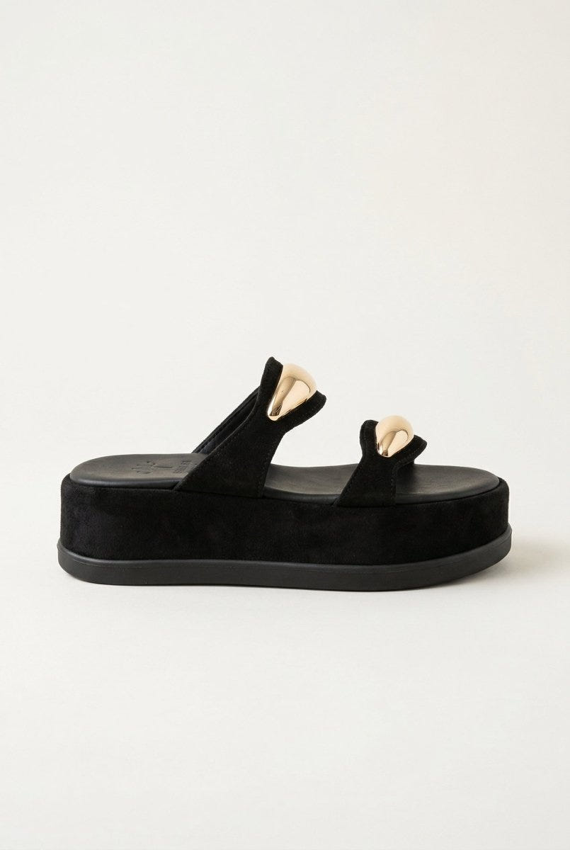 Mariella Fabiani - Flatform Sandals - Black Suede