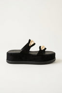 Mariella Fabiani - Flatform Sandals - Black Suede