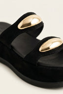 Mariella Fabiani - Flatform Sandals - Black Suede