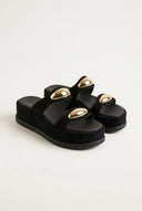 Mariella Fabiani - Flatform Sandals - Black Suede
