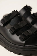 TFP - Flatform Sandals Bow Detail - Black Matte