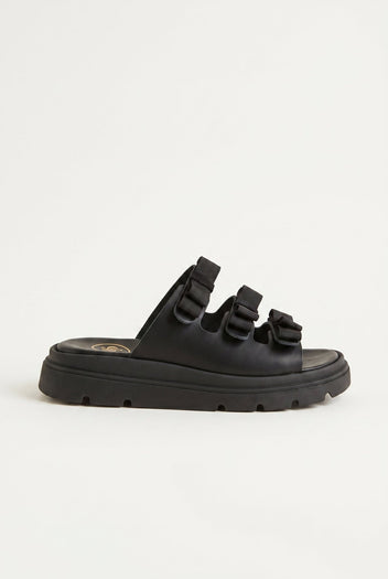TFP - Flatform Sandals Bow Detail - Black Matte