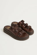 TFP - Flatform Sandals Bow Detail - Brown Matte