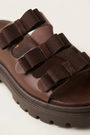 TFP - Flatform Sandals Bow Detail - Brown Matte