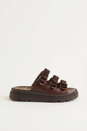 TFP - Flatform Sandals Bow Detail - Brown Matte