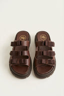 TFP - Flatform Sandals Bow Detail - Brown Matte