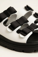 TFP - Flatform Sandals Bow Detail - White Matte