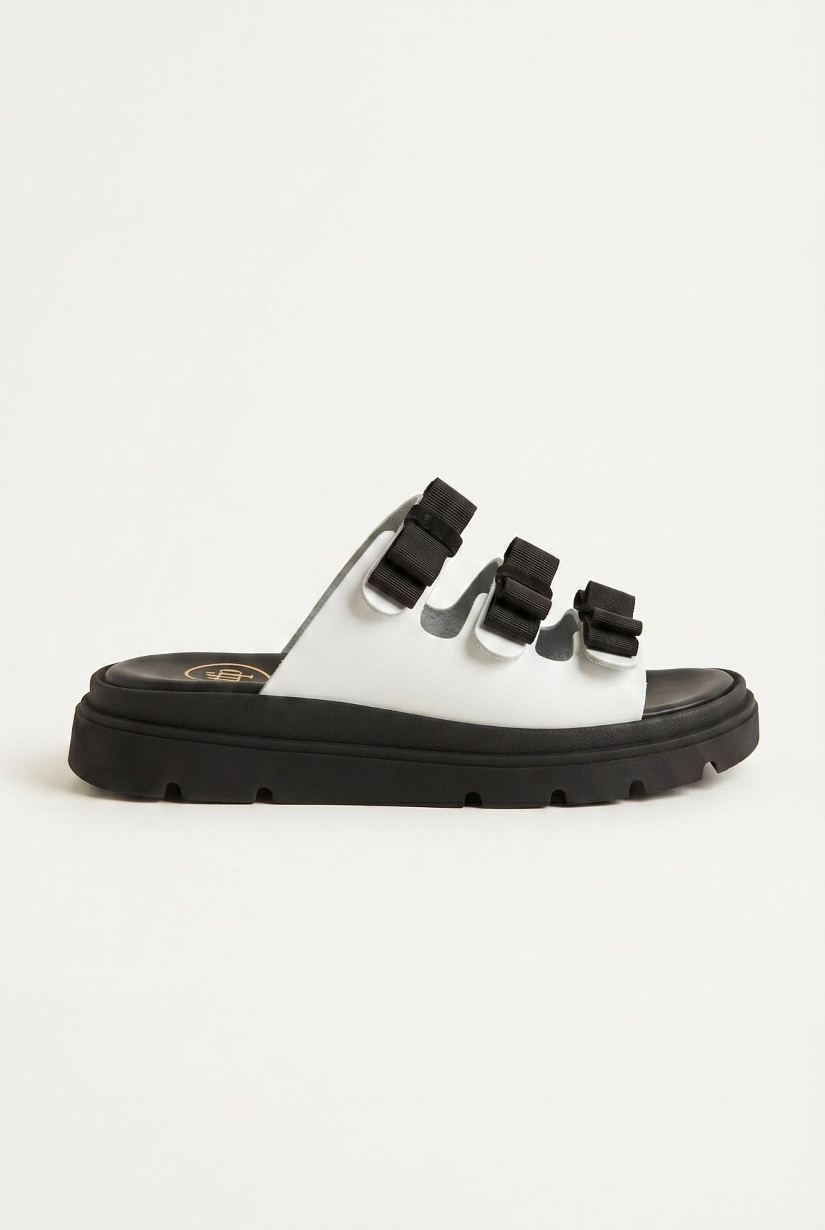 TFP - Flatform Sandals Bow Detail - White Matte