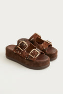 Mariella Fabiani - Flatform Sandals - Brown Cow Pony