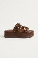 Mariella Fabiani - Flatform Sandals - Brown Cow Pony